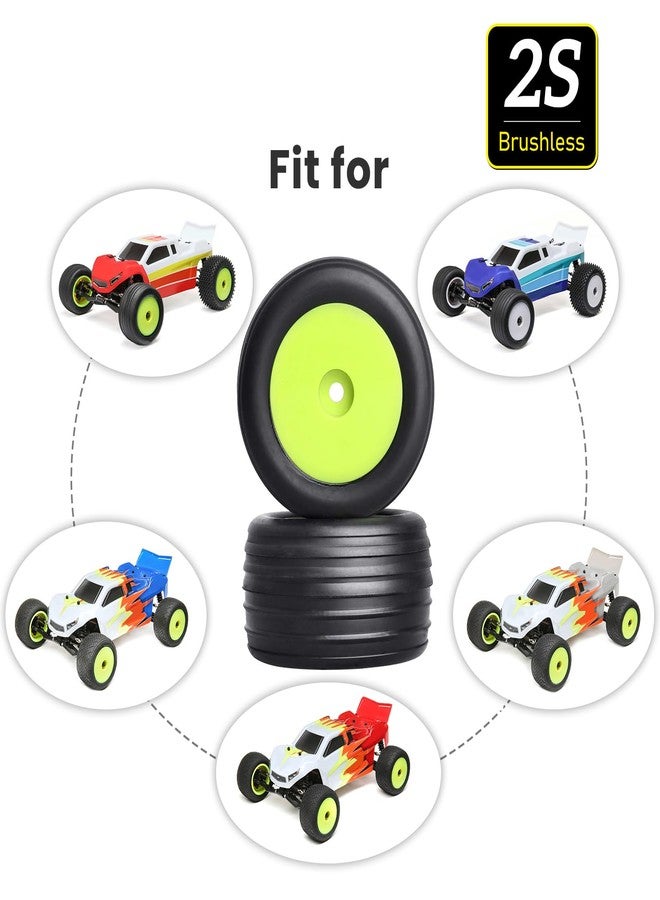 Hobbyfire PreGlued 1/18 Buggy Tires 2PCS Front Tires 8mm Hex Wheels for Wltoys Losi Mini-T 2.0 HPI HSP 1/18 RC Off-Road Car (Green Rims) - Image 3